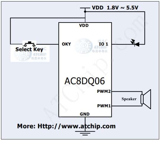 音樂IC情歌6首應(yīng)用電路圖