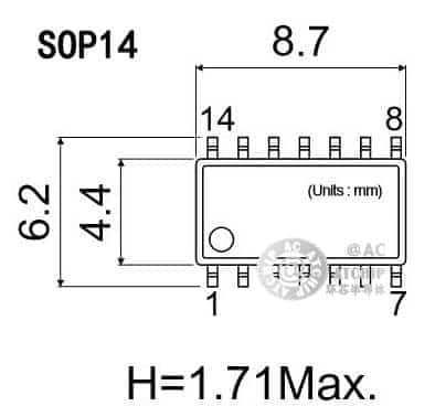 SOP14貼片14腳封裝帶單片機MCU可編程